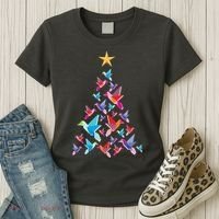Humming Bird Christmas Tree Women's T-Shirt thumb 3