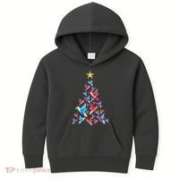 Humming Bird Christmas Tree Kids Hoodie thumb 0