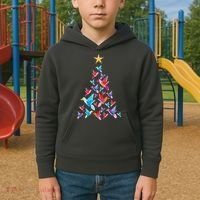 Humming Bird Christmas Tree Kids Hoodie thumb 2