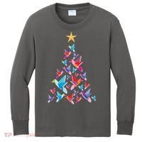Humming Bird Christmas Tree Kids Long Sleeve Shirt thumb 0