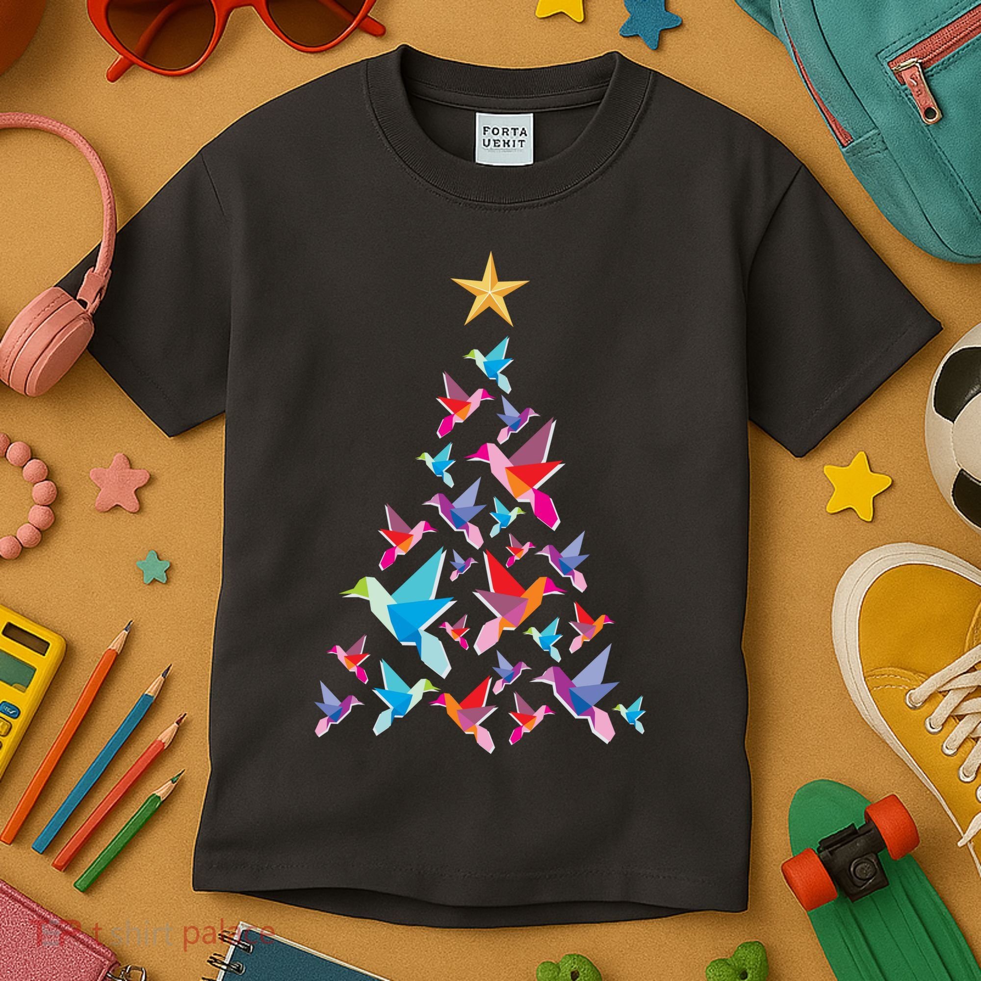 Humming Bird Christmas Tree Kids T-Shirt