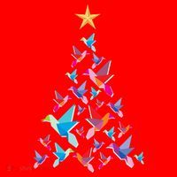 Humming Bird Christmas Tree Santa Hat thumb 1
