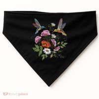 Humming Birds Flowers USA-Made Doggie Bandana thumb 0