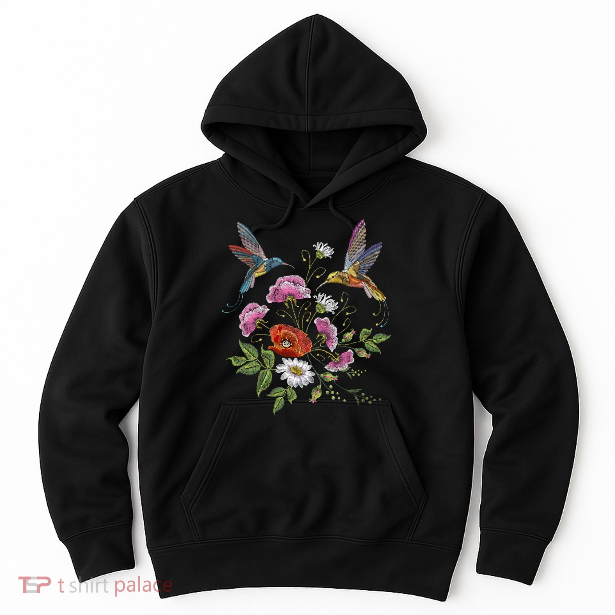 Humming Birds Flowers Hoodie