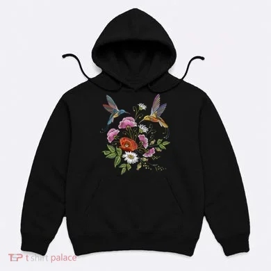 Humming Birds Flowers Hoodie
