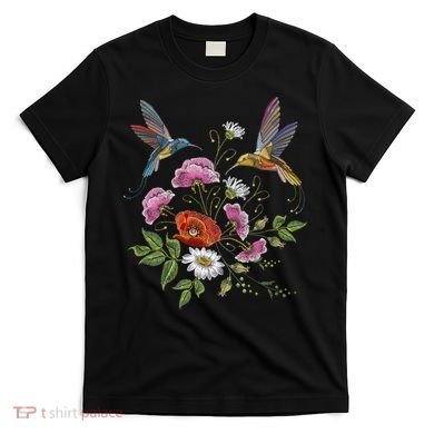 Humming Birds Flowers T-Shirt