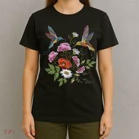 Humming Birds Flowers T-Shirt thumb 4