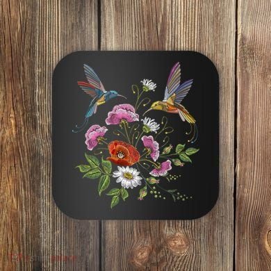 Humming Birds Flowers Coaster