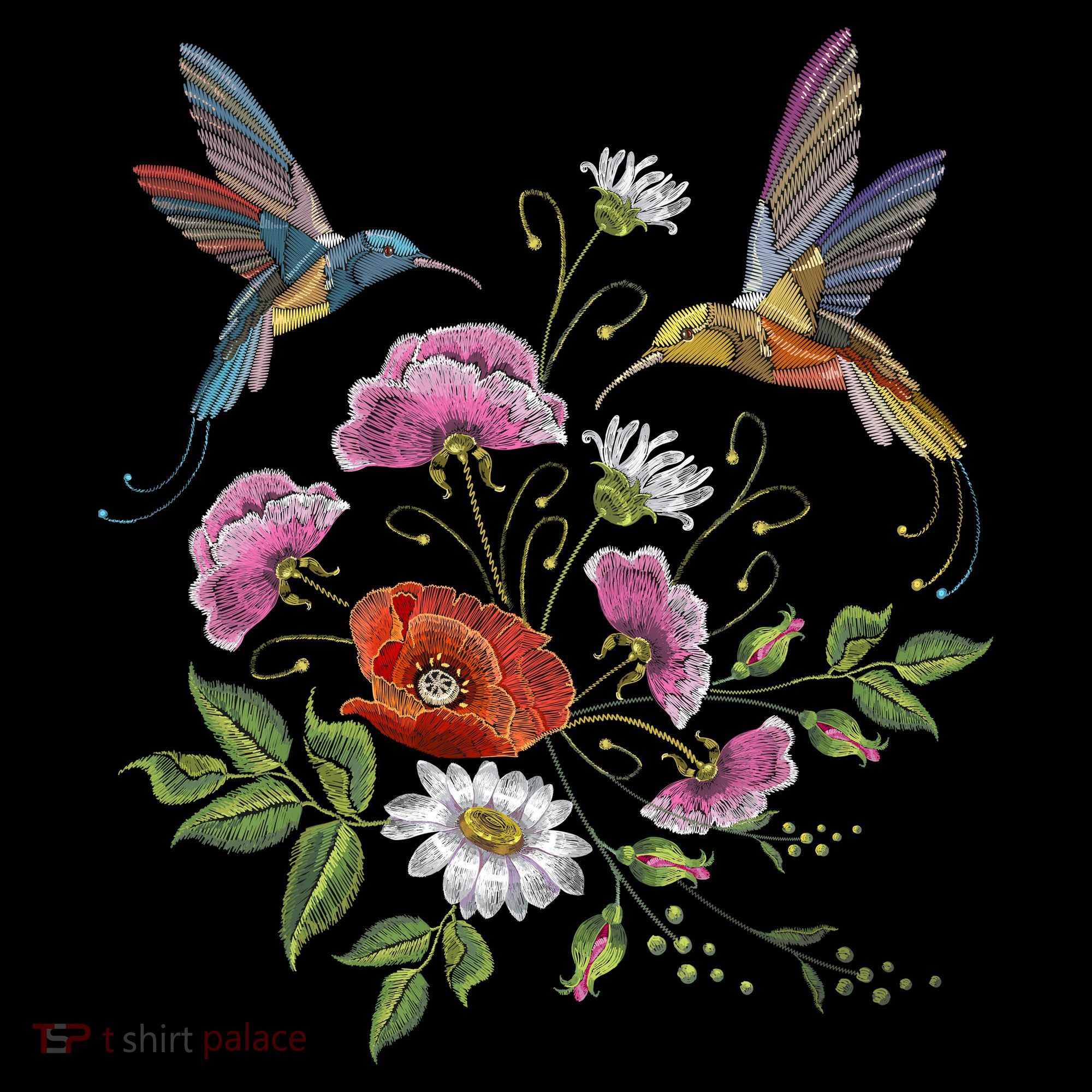 Humming Birds Flowers Pajama Set