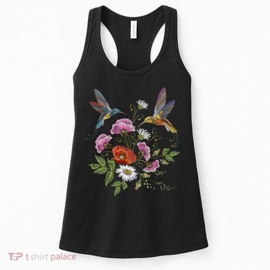 Humming Birds Flowers Women's Tank Top