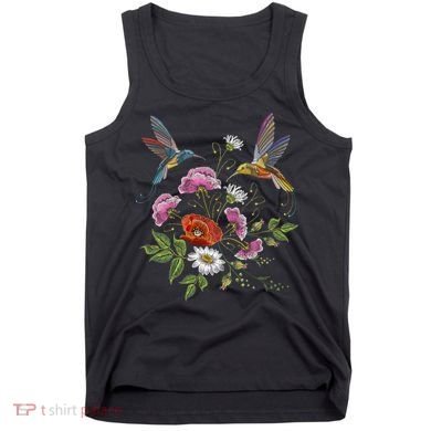 Humming Birds Flowers Tank Top