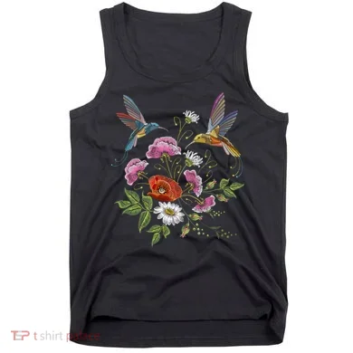 Humming Birds Flowers Tank Top
