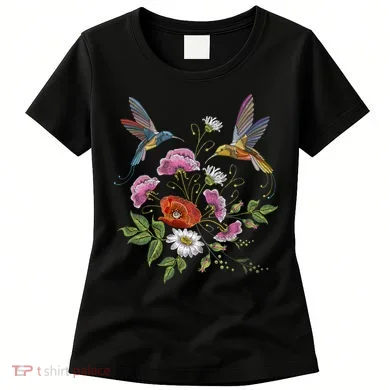 Humming Birds Flowers Women's T-Shirt