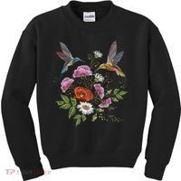 Humming Birds Flowers Kids Sweatshirt thumb 0