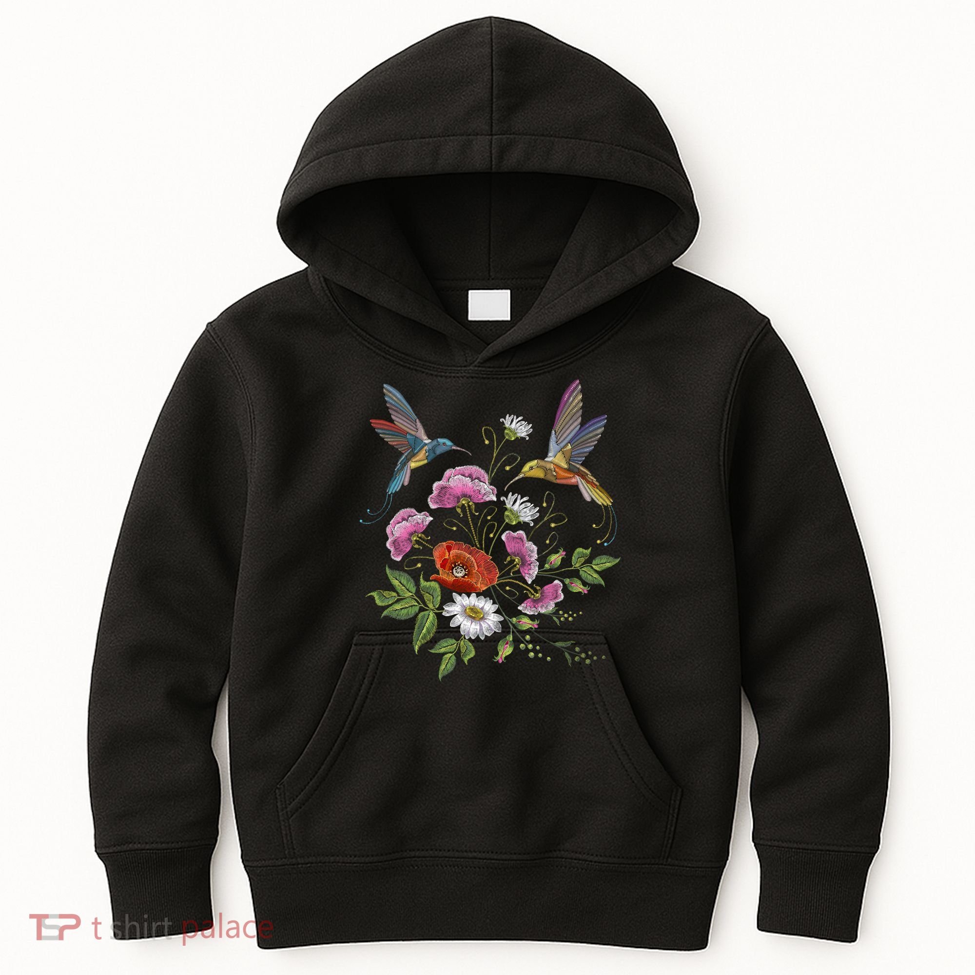 Humming Birds Flowers Kids Hoodie