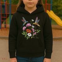 Humming Birds Flowers Kids Hoodie thumb 3