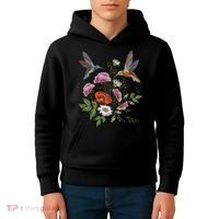 Humming Birds Flowers Kids Hoodie thumb 4