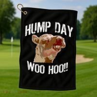 Hump Day Woo Hoo Camel Face Golf Towel thumb 1