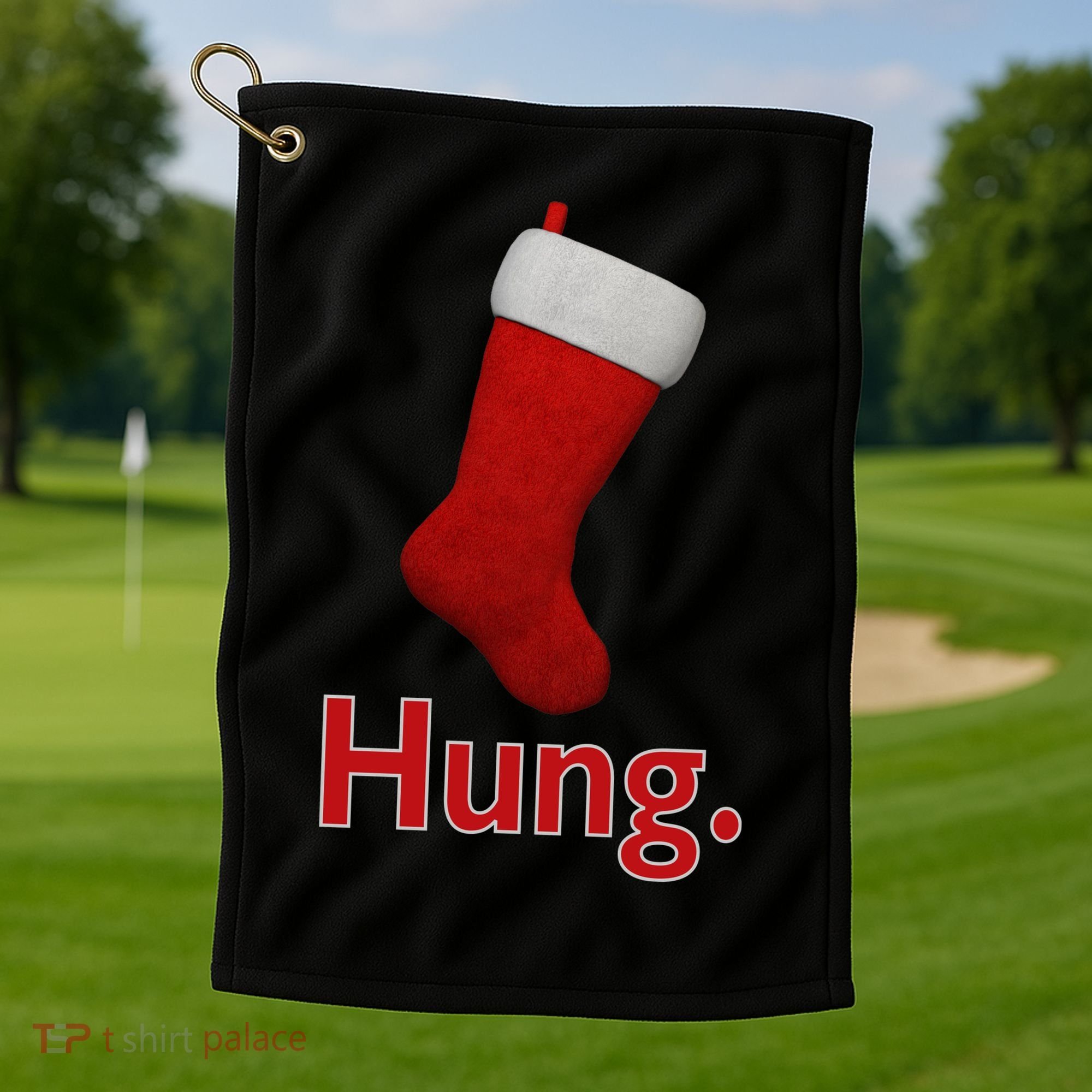 Hung Funny Christmas Golf Towel