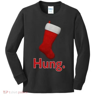 Hung Funny Christmas Kids Long Sleeve Shirt