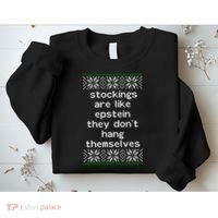 Hung Like Epstein Funny Ugly Christmas Sweatshirt thumb 2