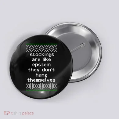 Hung Like Epstein Funny Ugly Christmas Button