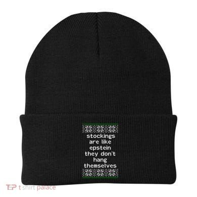Hung Like Epstein Funny Ugly Christmas Beanie
