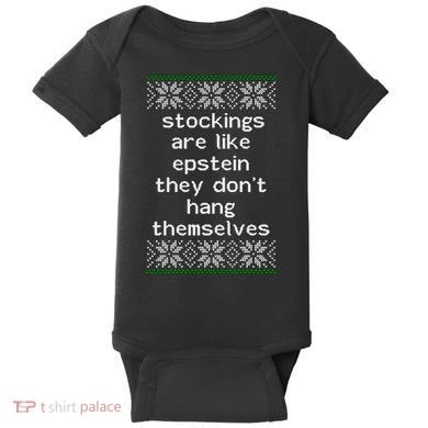 Hung Like Epstein Funny Ugly Christmas Baby Bodysuit