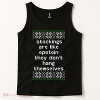 Hung Like Epstein Funny Ugly Christmas Tank Top thumb 2