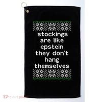 Hung Like Epstein Funny Ugly Christmas Golf Towel thumb 0