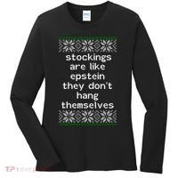 Hung Like Epstein Funny Ugly Christmas Women's Long Sleeve Shirt thumb 0