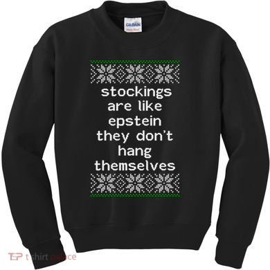 Hung Like Epstein Funny Ugly Christmas Kids Sweatshirt