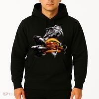 Hungry T-Rex Eating A Burger Hoodie thumb 2