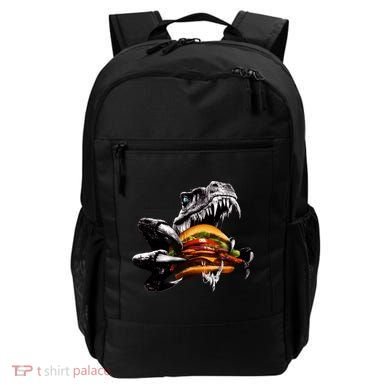 Hungry T-Rex Eating A Burger Backpack
