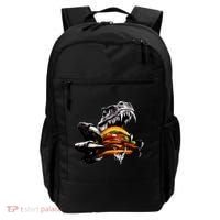 Hungry T-Rex Eating A Burger Backpack thumb 0