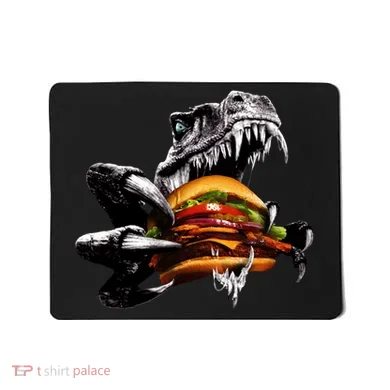 Hungry T-Rex Eating A Burger Mousepad