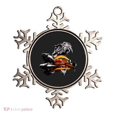 Hungry T-Rex Eating A Burger Ornament