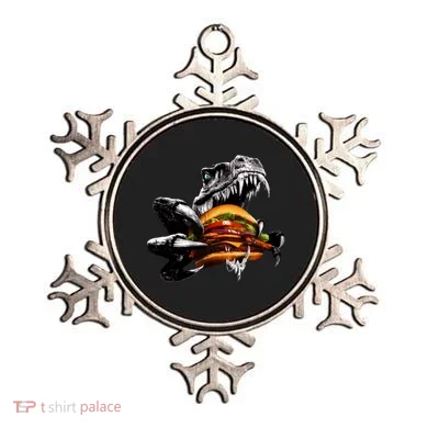 Hungry T-Rex Eating A Burger Ornament