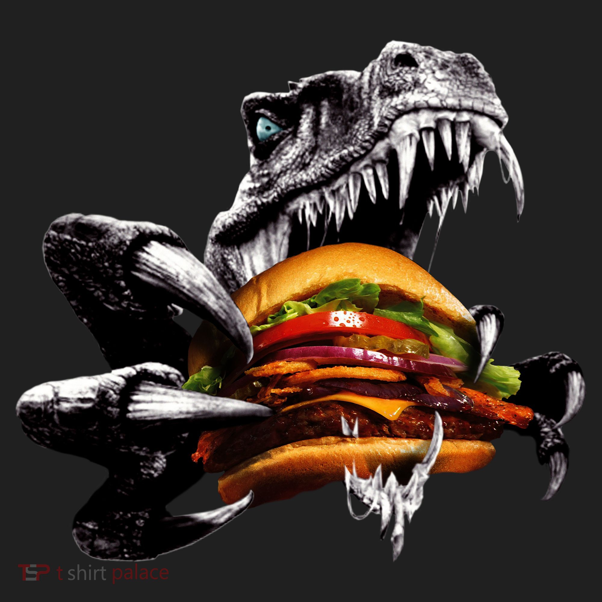 Hungry T-Rex Eating A Burger Hat
