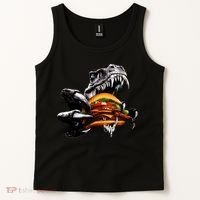 Hungry T-Rex Eating A Burger Tank Top thumb 2