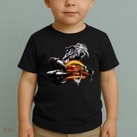 Hungry T-Rex Eating A Burger Toddler T-Shirt thumb 2