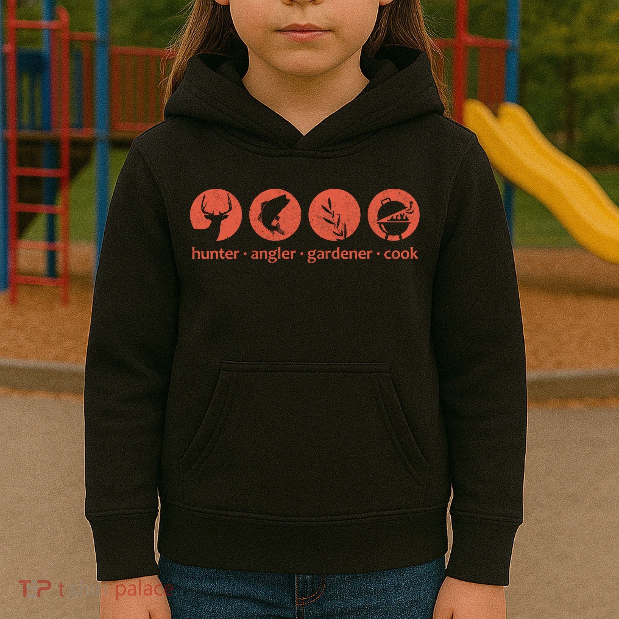 Hunter Angler Gardener Cook Kids Hoodie