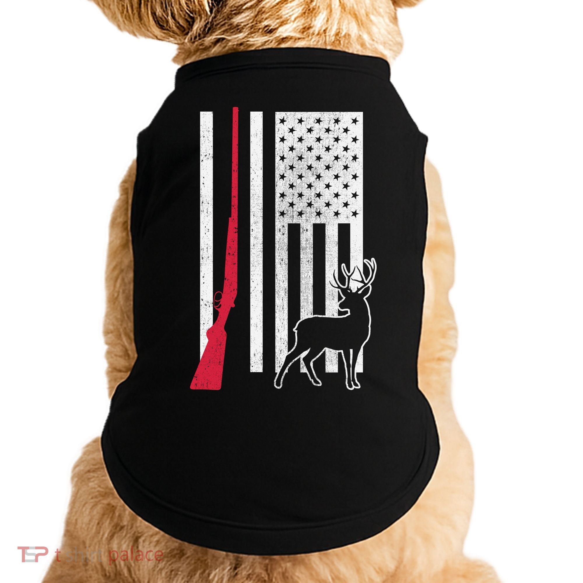 Hunting Deer Rifle Flag Doggie Tank