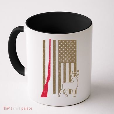 Hunting Deer Rifle Flag Coffee Mug