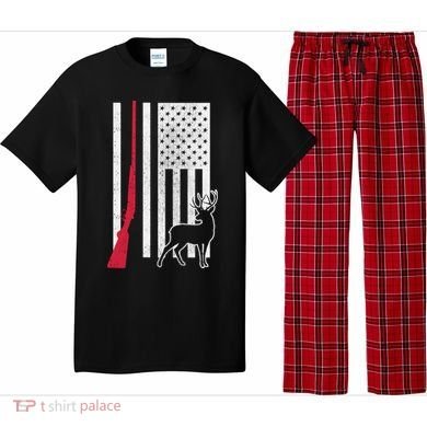 Hunting Deer Rifle Flag Pajama Set
