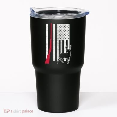 Hunting Deer Rifle Flag Tumbler