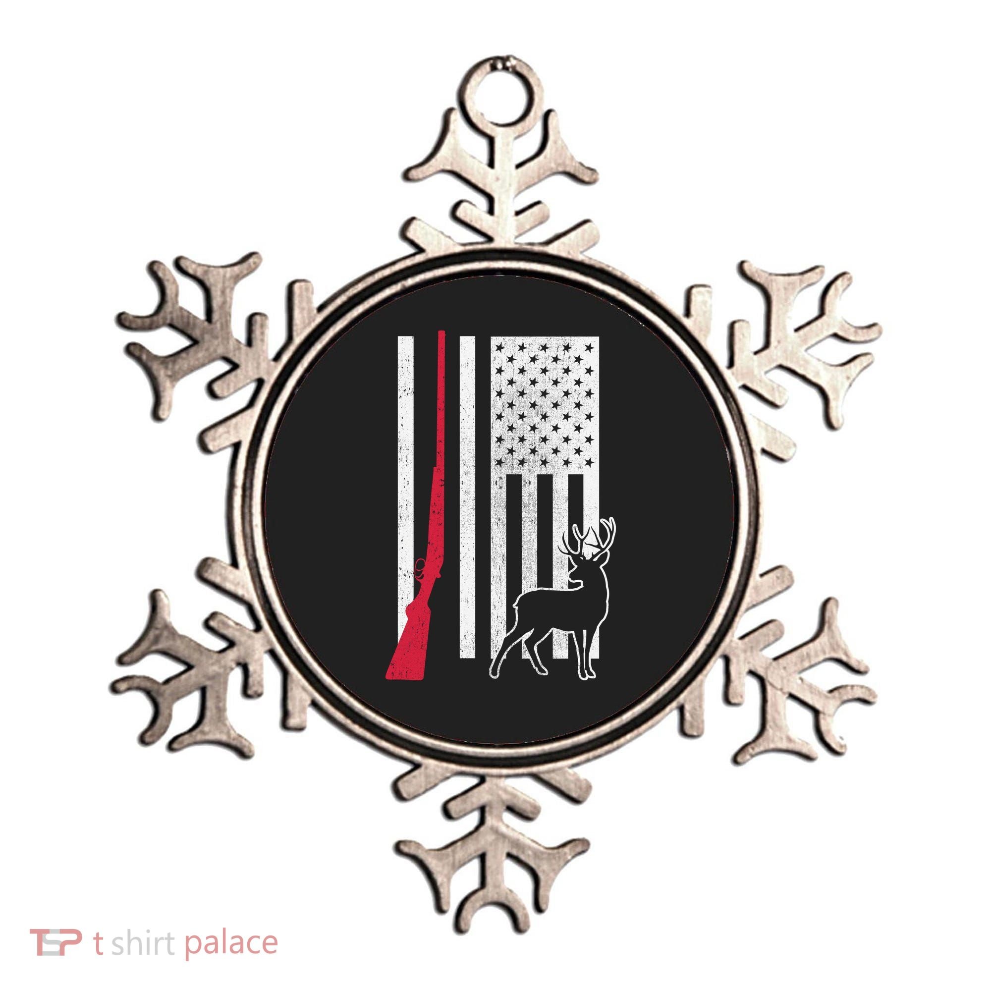 Hunting Deer Rifle Flag Ornament
