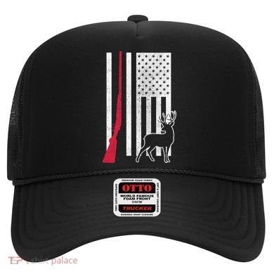 Hunting Deer Rifle Flag Hat