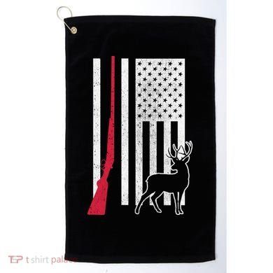 Hunting Deer Rifle Flag Golf Towel