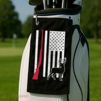 Hunting Deer Rifle Flag Golf Towel thumb 2